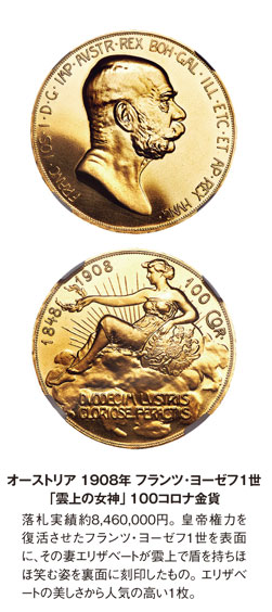 フランツ・ヨーゼフ１世「雲上の女神」100コロナ金貨